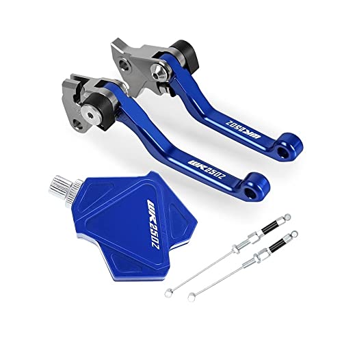 Für WR250Z 1991-1996 1997 1998 Motocross Faltbare Bremskupplungshebel Stunt Easy Pull Cable System CNC-Zubehör Kompatible(Blau) von Onrksreb