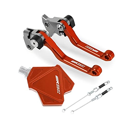 Für WR250Z 1991-1996 1997 1998 Motocross Faltbare Bremskupplungshebel Stunt Easy Pull Cable System CNC-Zubehör Kompatible(Orange) von Onrksreb