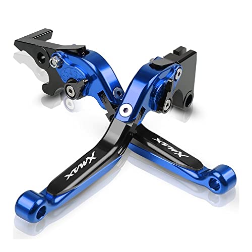 Für XMAX X-MAX 125 200 250 400 Motorrad Kupplungsbremshebel Ausziehbare, Verstellbare, Faltbare Hebel CNC-Aluminium Kompatible(Blau) von Onrksreb