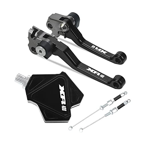 Für XR400 1996-2004 2000 2002 2003 Motocross Faltbare Bremskupplungshebel Stunt Easy Pull Kabelsystem CNC Zubehör Kompatible(Schwarz) von Onrksreb