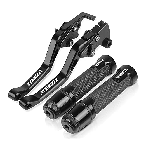 Für XT600 Z TENERE XT600Z 1984 1985 1986 Motorrad Lenker Einstellbare Bremse Kupplung Hebel Griffe Griff Kompatible(Schwarz) von Onrksreb