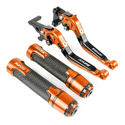 Für YZ600 YZ 600 1986 1987 1988 Motorrad Kupplungsbremshebel Ausziehbare Verstellbare Faltbare Hebel Lenkergriffe Kompatible(Orange) von Onrksreb