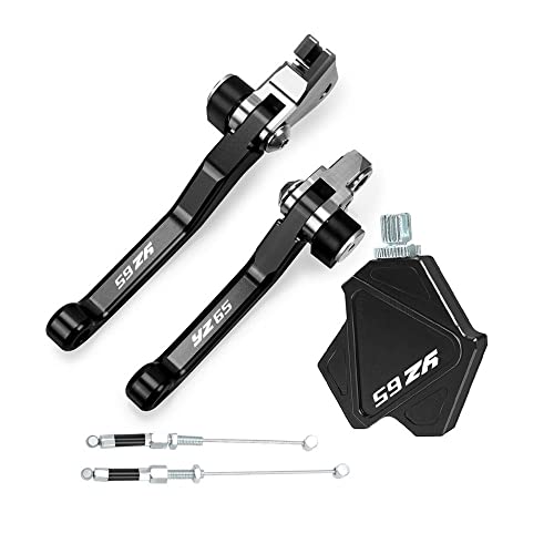 Für YZ65 2018 2019 2020 2021 2022 Motocross Faltbare Bremskupplungshebel Stunt Easy Pull Cable System CNC-Zubehör Kompatible(Schwarz) von Onrksreb