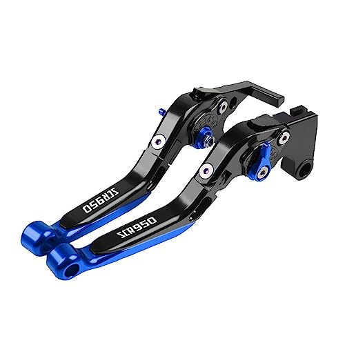 Für Yama&ha SCR950 SCR 950 2017-2018 Motorrad Kupplung Bremshebel Ausziehbare Einstellbare Faltbare Hebel CNC Aluminium Kompatible(Blau) von Onrksreb