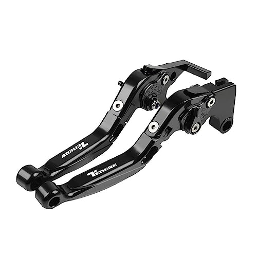 Für Yama&ha TENERE900 TENERE700 TENERE 700 900 2019-2020 Motorrad Kupplung Bremshebel Ausziehbare Einstellbare Faltbare Hebel CNC Aluminium Kompatible(Schwarz) von Onrksreb