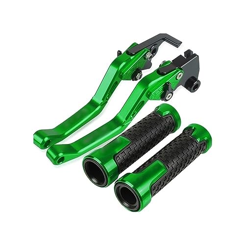 Für ZX12R ZX-12R 2000 2001 2002 2003 2004 2005 Motorrad Lenker Einstellbare Bremse Kupplung Hebel Griffe Griff Kompatible(Grün) von Onrksreb