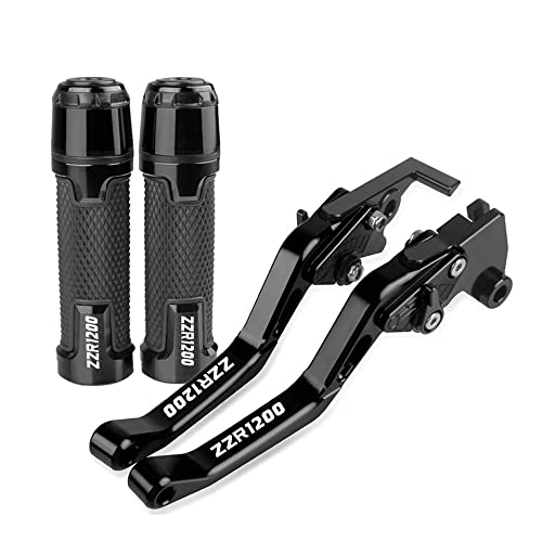 Für ZZR1200 2002 2003 2004 2005 Motorrad Lenker Einstellbare Bremse Kupplung Hebel Griffe Griff Kompatible(Schwarz) von Onrksreb