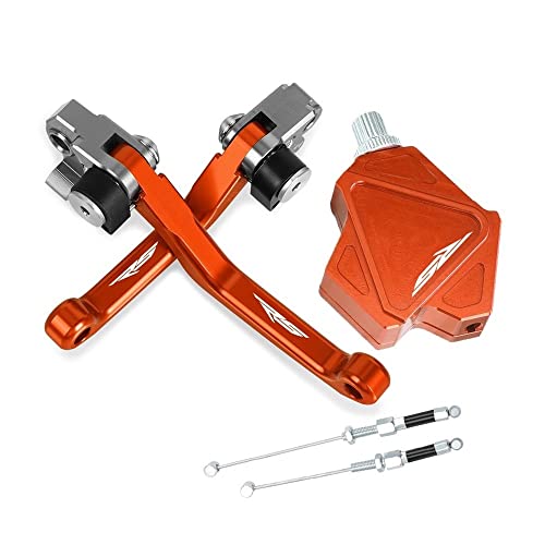 Motocross Faltbare Bremskupplungshebel Stunt Easy Pull Cable System CNC-Zubehör Für BETA RS 4T 2008-2011 Kompatible(Orange) von Onrksreb