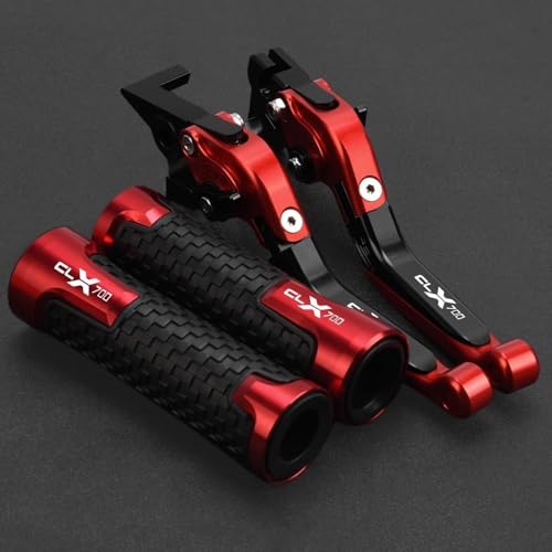 Onrksreb Kompatible Teile Motorrad Einstellbare Bremse Kupplung Hebel Lenker Griffe Für CFMOTO 700CLX 700 CLX CL-X 2022 2023 Nicht Sport(Rot) von Onrksreb
