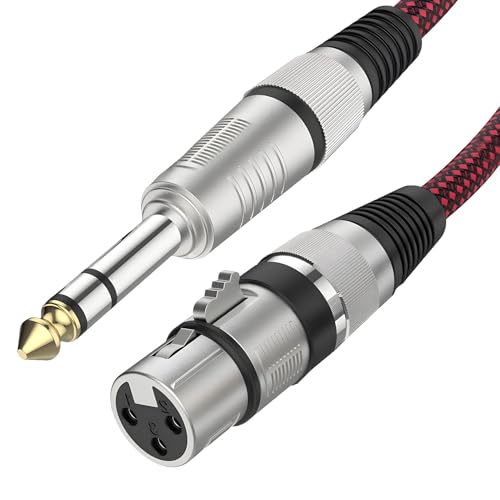 XLR-Buchse auf 6,35 mm TRS-Kabel, 1 m Klinke, symmetrisch auf XLR-Mikrofonkabel, Nylon, geflochten, professionell, symmetrisches Audiokabel für Gitarre, Mikrofon, Mischpult, Verstärker, Lautsprecher, XLR-Buchse auf 6,35 mm TRS-Kabel, 1 m Klinke, symmetrisch auf XLR-Mikrofonkabel, Nylon, geflochten, professionell, symmetrisches Audiokabel für Gitarre, Mikrofon, Mischpult, Verstärker, Lautsprecher, von OnrySxn