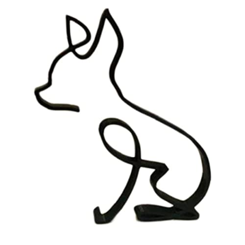 Onsinic 1 Stücke Schmiedeeisen Hund Ornamente Chihuahua Metall Kunst Skulptur Figuren Hause Schreibtisch Dekoration Exquisite Tiere Statue Handwerk, Schwarz, 14.2*11.4cm von Onsinic