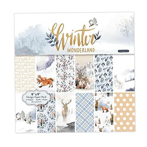 12 Blätter Scrapbooking Pads Papier Origami Kunst Winter Wonderland Hintergrund Papier Für Kartenbau Scrapbook Craft Zufälliges Stil von Onsinic