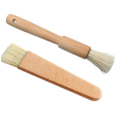 2 Stücke Basting Pinsel Küche Ölbürsten Holzgriff Grill Gebäckbürste Backen Kochwerkzeuge Butter Honigsauce Pinsel Backformen von Onsinic