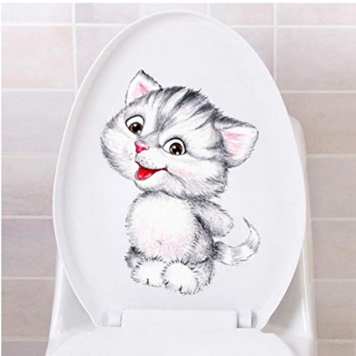 Onsinic 1pc Wc-Sitz-Aufkleber Tier Katzen Wandaufkleber Wandaufkleber DIY Wandkunst Für Badezimmer Wc Wohnkultur von Onsinic