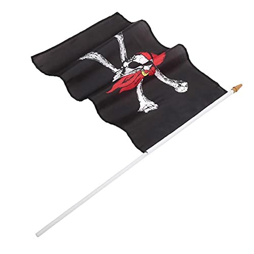 Onsinic 2 Stücke Pirat Flagge Halloween Party Skull Crossbones Flagge Polyester Pole Home Decoration Gruselige Flagge 30x45cm von Onsinic