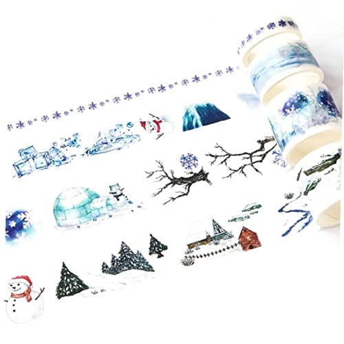 Onsinic 4 Rolls Schneemann Winter Scape Masking Washi Tape Scrapbooking Dekoratives Band Tagebuch Notebook-Album-Dekoration von Onsinic