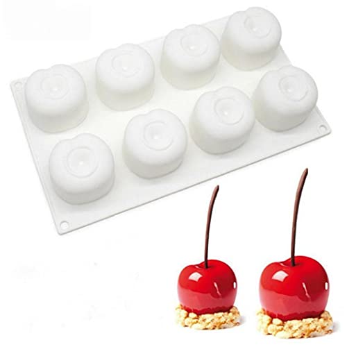 Onsinic 8 Hohlräume Kirschen Form Silikonformen Für Kuchen Mousse Gebäck Backwerkzeuge von Onsinic