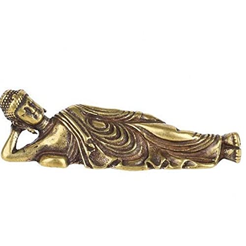 Onsinic Chinesische Feng Shui Messing Mini Reclining Buddha-dekor-Statue Figuren Skulptur Sammler Kleiner Buddha Attraktive & Serene von Onsinic