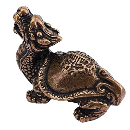 Onsinic Drachenschildkröte Figuren Schreibtisch Ornament Vintage Messing Skulptur Handwerk Wohnkultur Desktop Ornament Statue von Onsinic