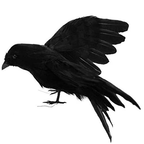 Onsinic Handgefertigte Künstliche Krähe Locker Gefälschter Raven Gefiederte Realistische Krähen Halloween-falsche Krähe Vogelnest von Onsinic