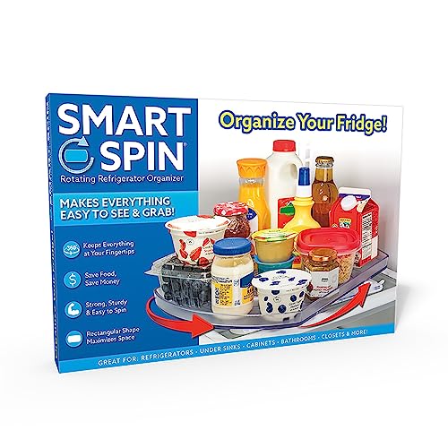 Ontel Smart Spin drehbarer Kühlschrank-Organizer – Verwenden Sie dieses Lazy Susan als drehbares Gewürzregal, Gewürz-Organizer, Schrank-Organizer oder für Küche, Höschen oder Kühlschrank, Organisation von Ontel