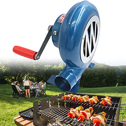 Ontihang Outdoor-Kochen-BBQ-Ventilator, tragbares Handkurbel-Gebläse-Luftgebläse, manueller Grill-Feuerstarter mit manueller Griff-Geschwindigkeitssteuerung von Ontihang