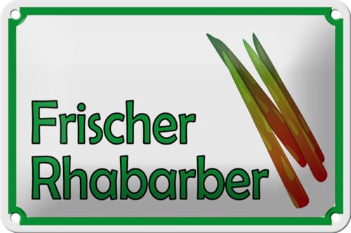 Blechschild 12x18cm gewölbt frische Rhabarber Hofladen Deko Geschenk Schild Blechschild 12x18cm gewölbt frische Rhabarber Hofladen Deko Geschenk Schild von Ontrada