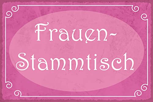 Ontrada Blechschild 12x18cm gewölbt Frauen Stammtisch Deko Geschenk Schild von Ontrada