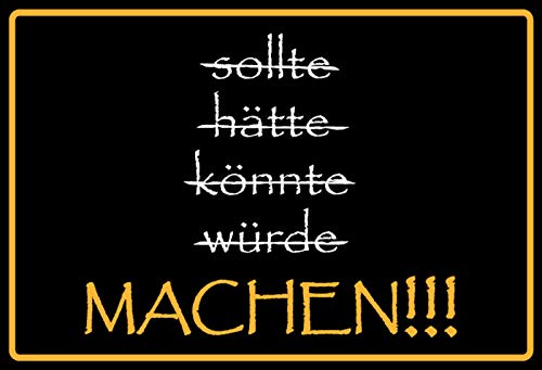 Ontrada Blechschild 12x18cm gewölbt Sollte Hätte Könnte Würde Machen Sprüche Schild von Ontrada