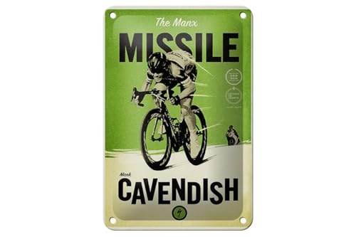 Ontrada Blechschild 12x18cm gewölbt the Manx missile Mark Cavendish Schild von Ontrada