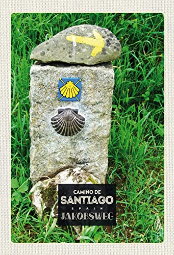 Ontrada Blechschild 20x30cm gewölbt Spain Camino De Santiago Jakobsweg Deko Geschenk Schild von Ontrada
