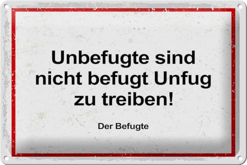 Ontrada Blechschild 20x30cm gewölbt Unbefugte sind nicht befugt Unfug Deko Geschenk Schild von Ontrada