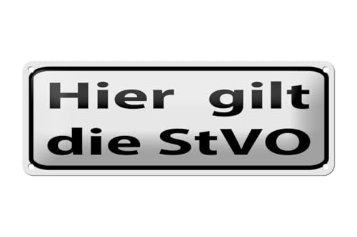 Ontrada Blechschild 27x10cm gewölbt hier gilt StVO Verkehrsschild Deko Geschenk Schild von Ontrada