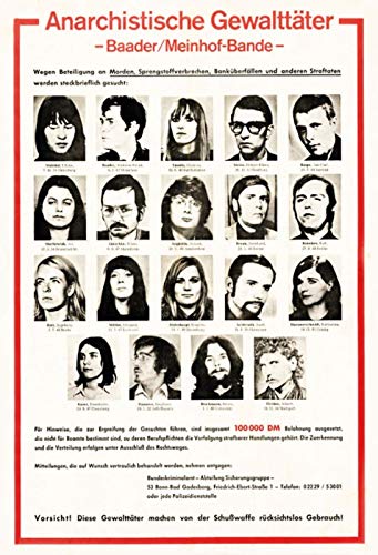 Ontrada Blechschild 30x40cm gewölbt Fahndung Plakat Baader Meinhof RAF gesucht Schild Ontrada Blechschild 30x40cm gewölbt Fahndung Plakat Baader Meinhof RAF gesucht Schild von Ontrada