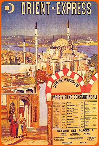 Ontrada Blechschild 30x40cm gewölbt Urlaub Retro Plakat Orient Express Schild von Ontrada