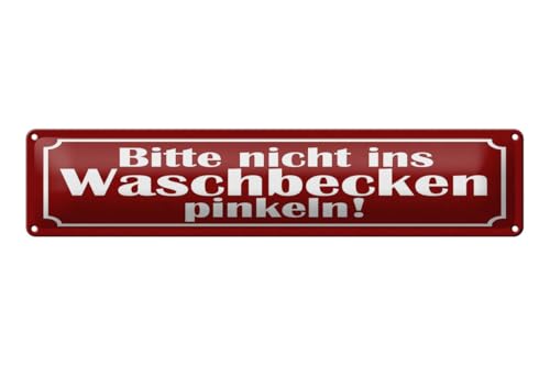 Ontrada Blechschild 46x10cm Bitte nicht ins Waschbecken pinkeln Deko Schild von Ontrada
