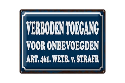 Ontrada Blechschild Hinweis 40x30 cm holländisch Verboden toegang Zutritt verboten Deko von Ontrada