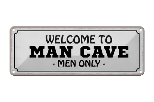 Blechschild gewölbt 27x10cm Welcome to man cave men only Deko Geschenk Schild von Ontrada