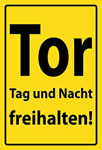 Ontrada Holzschild 12x18cm Tor Tag Und Nacht Freihalten Warnschild Holz Schild von Ontrada