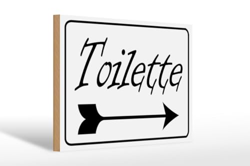 Ontrada Holzschild 20x30cm Toilette Pfeil rechts Holz Schild von Ontrada