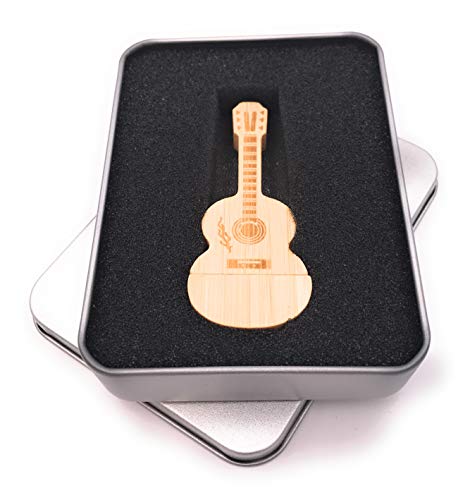 Onwomania AKustik Gitarre aus Holz Guita USB Stick in Alu Geschenkbox 8 GB USB 2.0 von Onwomania