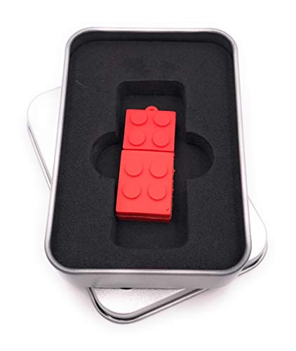 Onwomania Baustein Rot USB Stick in Alu Geschenkbox 128 GB USB 3.0 von Onwomania