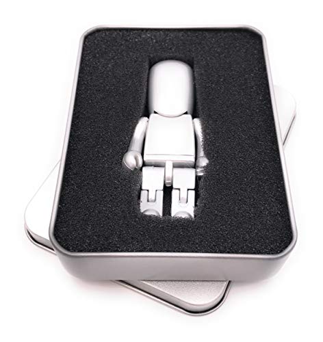 Onwomania Figur Spielfigur Puppe Silber USB Stick in Alu Geschenkbox 16 GB USB 2.0 von Onwomania