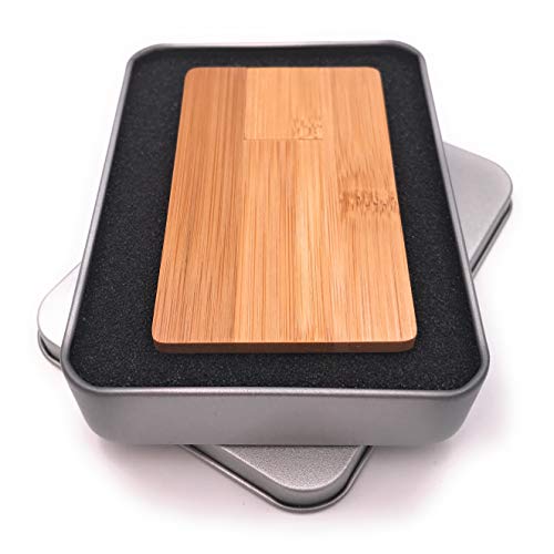 Onwomania Holz Karte dunkel Echtes Holz Geldkartenformat USB Stick in Alu Geschenkbox 32 GB USB 2.0 von Onwomania