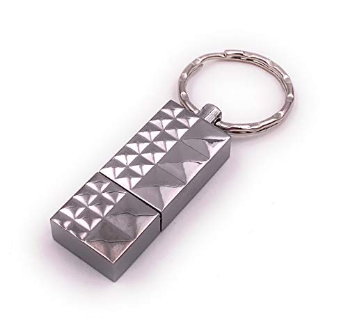 Onwomania Kiste Schachtel Schlüsselring Silber geprägt USB Stick in Alu Geschenkbox 8 GB USB 2.0 von Onwomania