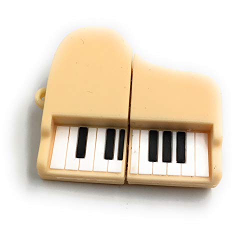 Onwomania Klavier Flügel Piano Musikintrument weiß Funny USB Stick 128 GB USB 3.0 Speicherstick USB-Datenträger von Onwomania