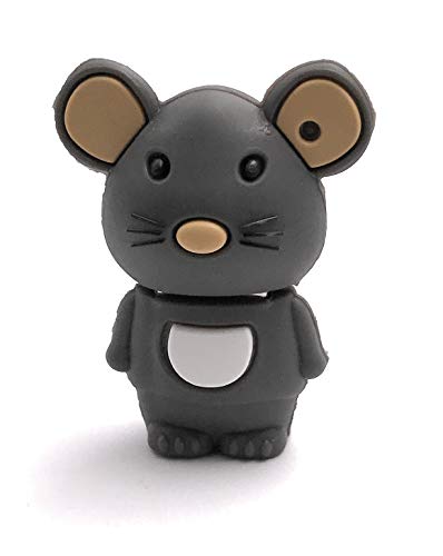 Onwomania Maus Tier Mäusschen Ratte dunkelgrau USB Stick USB Flash Drive 128GB USB 3.0 von Onwomania