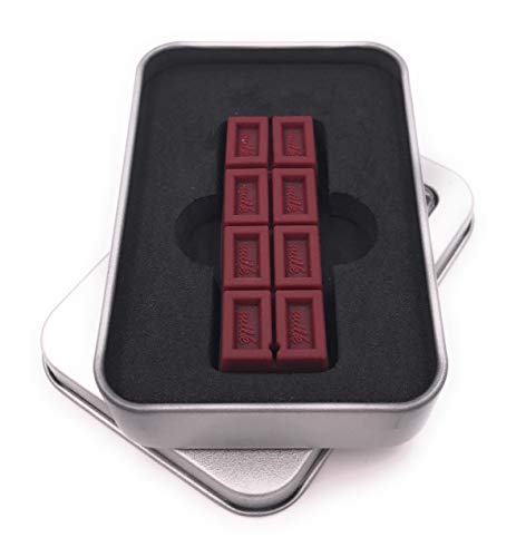 Onwomania Milchschokolade Schokolade USB Stick in Alu Geschenkbox 64 GB USB 2.0 von Onwomania