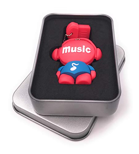 Onwomania Music Man Musik Rot USB Stick in Alu Geschenkbox 64 GB USB 3.0 von Onwomania