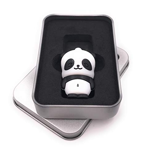 Onwomania Panda Bär flach stehend USB Stick in Alu Geschenkbox 64 GB USB 3.0 von Onwomania